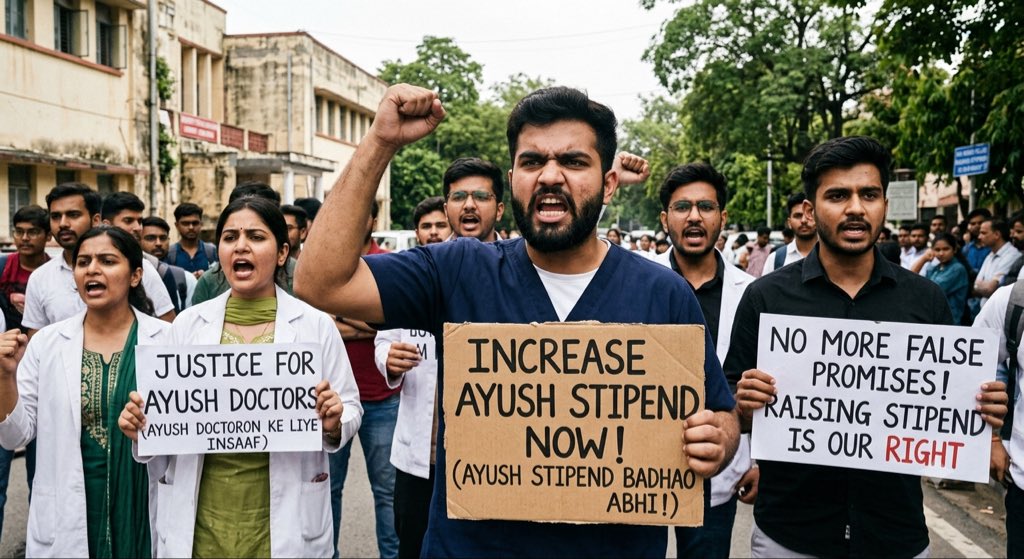 ragibahmed41's tweet photo. उत्तर प्रदेश सरकार से हमारी विनम्र मांग—
AYUSH Internship Stipend ₹25,000 किया जाए।
AYUSH Interns को भी समान सम्मान और समर्थन मिले।
@ayushupdept @dayalugurubjp @SureshKKhanna @CMOfficeUP @upayushdept @moayush
#25kforAYUSH #hikeAYUSHstipend #AYUSHInternsUP https://t.co/RKtdp70O5U