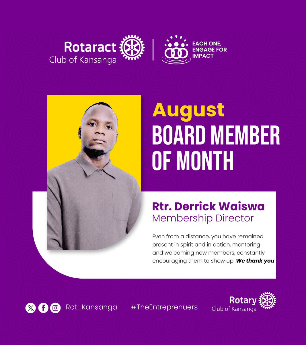 Rct_Kansanga's tweet photo. AUGUST HALL OF FAME!
Behind every successful month is a team of extraordinary leaders making things happen.
Join us in celebrating our Stars of August! π Thank you for the energy, the commitment, and the results!
#RacKansanga #StarsofAugust https://t.co/fBNWt93UPP
