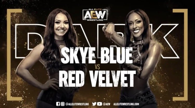 SkyeBlueNews's tweet photo. On this day!

This was one of the most important matches in Skye Blues AEW career, no doubt forever grateful for the Chicago faithful in her hometown for pushing her and helping making her dreams come true.

Skye Blue vs Red Velvet on the 3rd September 2021 just a few days from All Out and only wrestled a few times for AEW had a match on AEW Dark and the crowd was electric for Skye.

Huge credit where it is due to Red Velvet for playing her part in this in making it happen for her.

The match went 5:34 minutes long and every time Skye was down or got an offensive in they cheered and every time Red was in control they boo her.

Even though Red won the match in the end, the performance and reaction on the night prompted Tony Khan to come out after and offer Skye Blue a spot in the Casino Battle Royale at AEW All Out 2021 on the stage blowing her mind.

What a great moment for sure! 💙

You can watch that match here timestamp 25:00 and Tony Khan offering Skye the spot at 32:35
https://t.co/y7L2JPeOAv

#AEW #AEWDark #SkyeBlue #RedVelvet #Wrestling