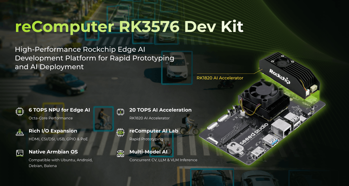 seeedstudio's tweet photo. π₯π₯NEW Launch: reComputer RK3576 Dev Kit/Module/IO Board is Officially HERE!!!!
Level up your edge AI development with Rockchip #RK3576 today! π
π§©π§©Dev Kit / Module / IO Board: https://t.co/xQVIT62cbw
Powered by #Rockchip #RK3576 octa-core #CPU + 6 TOPS #NPU, this series delivers reliable, low-latency on-device AI inference without cloud dependency, fully empowering industrial edge intelligence, smart vision, local #LLM/#VLM, and offline speech AI applications. π»π€
β
Powerful Edge AI Performance
-YOLO11 at 77.9FPS (640Γ640)
-DeepSeek/Qwen/Whisper
-8K video decoding and 4K@60fps encoding
-Optional #RK1820 AI accelerator for 20 TOPS
β
One-Click AI Deployment via #reComputerAILab
80+ Models(CV, LLM, VLM, Sound)
100+ Tutorials
10+ Community Projects
β
Industrial-Grade Reliability & Compatibility
Wide-temperature operation
stable Embedded Linux & Android 14+ ecosystem,
PoE PD single-cable power & data transmission
Explore Our New reComputer RK3576 Series Line up
π§© Module: https://t.co/O8jg7JSPzK
π IO Board: https://t.co/R96Ai3mlgW
π οΈ Dev Kit: https://t.co/xQVIT62cbw
#SeeedStudio #reComputerRK #Rockchip #reComputer #RK3576 #RK1820 #VisionAI #EdgeAI #AIoT #ComputerVision #reComputerAILab #AIDeployment #TheEasierPowerfulAIComputer #TheAIHardwarePartner
