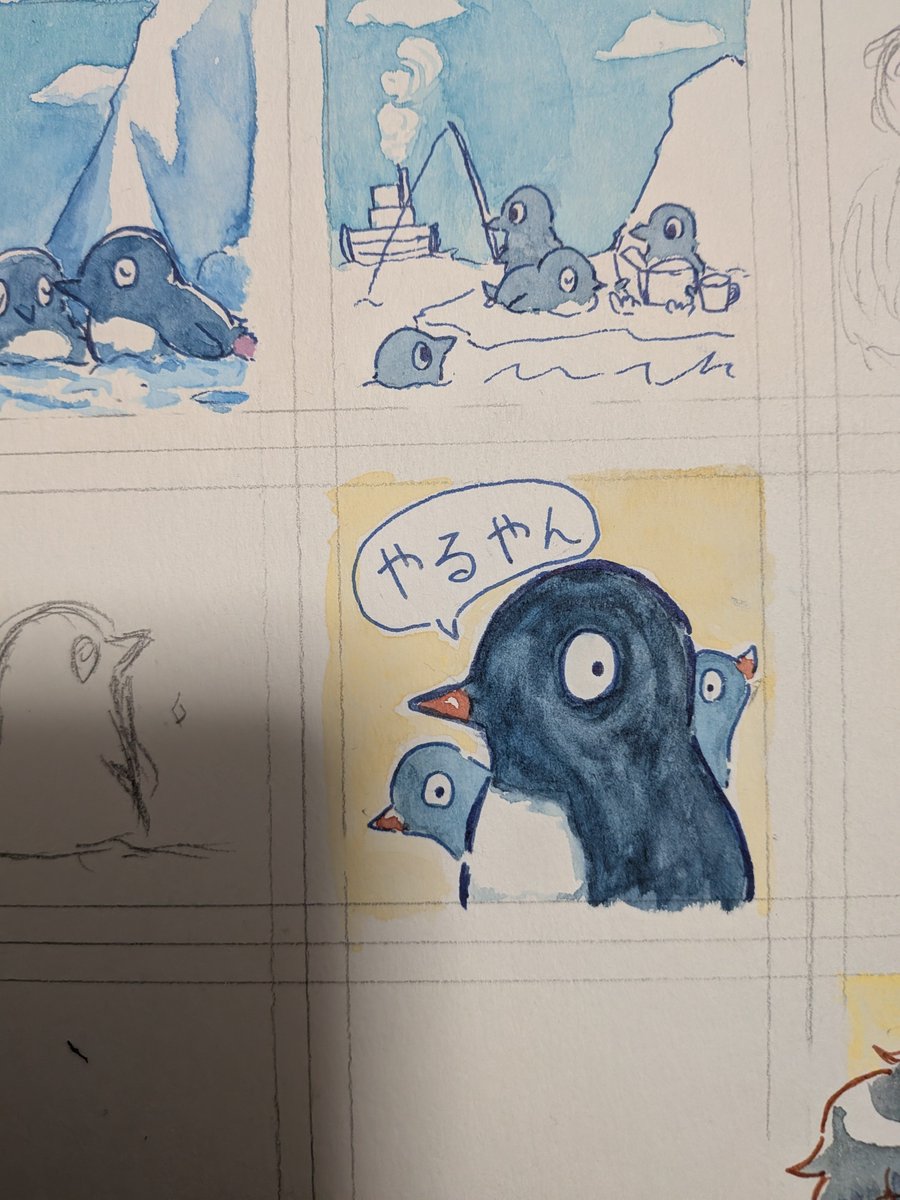 gato_torisan's tweet photo. そうさくマーケットに向けて制作中！ペンギンさんも「わいの出番や！」とはりきっています https://t.co/PQzk3BsgUQ