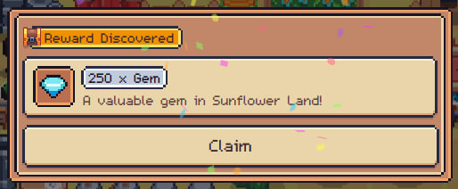 rustwow_ua's tweet photo. weekly login reward just blessed me with 250 gems 💎

these are adding up fr, love when the game rewards you for just logging in 💛

#SunflowerLand #SunflowerLandFarm #SunflowerLandWeekly https://t.co/LvJpwGID8g