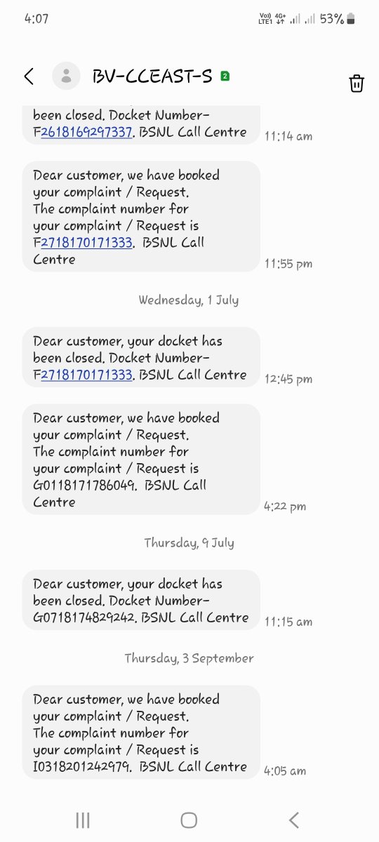 MonjurHussain09's tweet photo. @bsnl_care You Can't trust #BSNL @BSNLCorporate
3 years 1000complaints, we have BSNL #NoCoverage Issue but @BSNL_AS @bsnl_care only send those #FakeDocket #FalseAssurence #FakePromise to fix it soon but its 3 years from Jan2024 to Sept2026 not even 1% Network fix yet #cmdbsnl #Karimganj https://t.co/gsGumkyP1p
