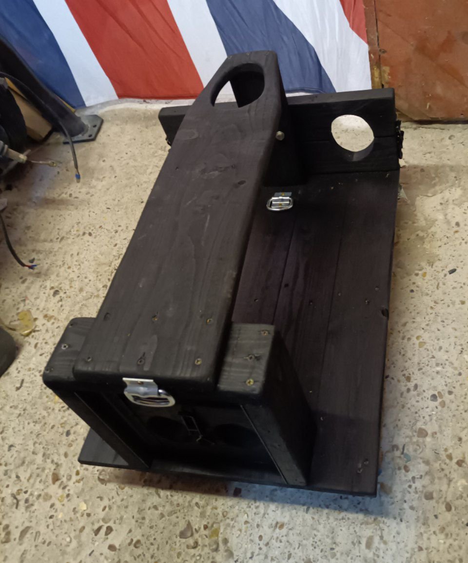 LordShepsworthy's tweet photo. It's now complete! Waiting for it's first victim. 😈⛓️🔒

I decided to paint it black and add a few D-rings to make it extra secure. https://t.co/2cZdkCLDM3