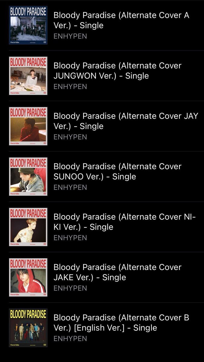 chloeeng1536's tweet photo. Hello @BELIFTLAB @iTunes, Bloody Paradise (Alternate Cover SUNGHOON Ver.) is unavailable on iTunes. Considering Sunghoon has barely received any visibility this comeback, this is unacceptable. Please fix this issue and ensure his version is available on all official platforms. https://t.co/y8l5lSf1CD