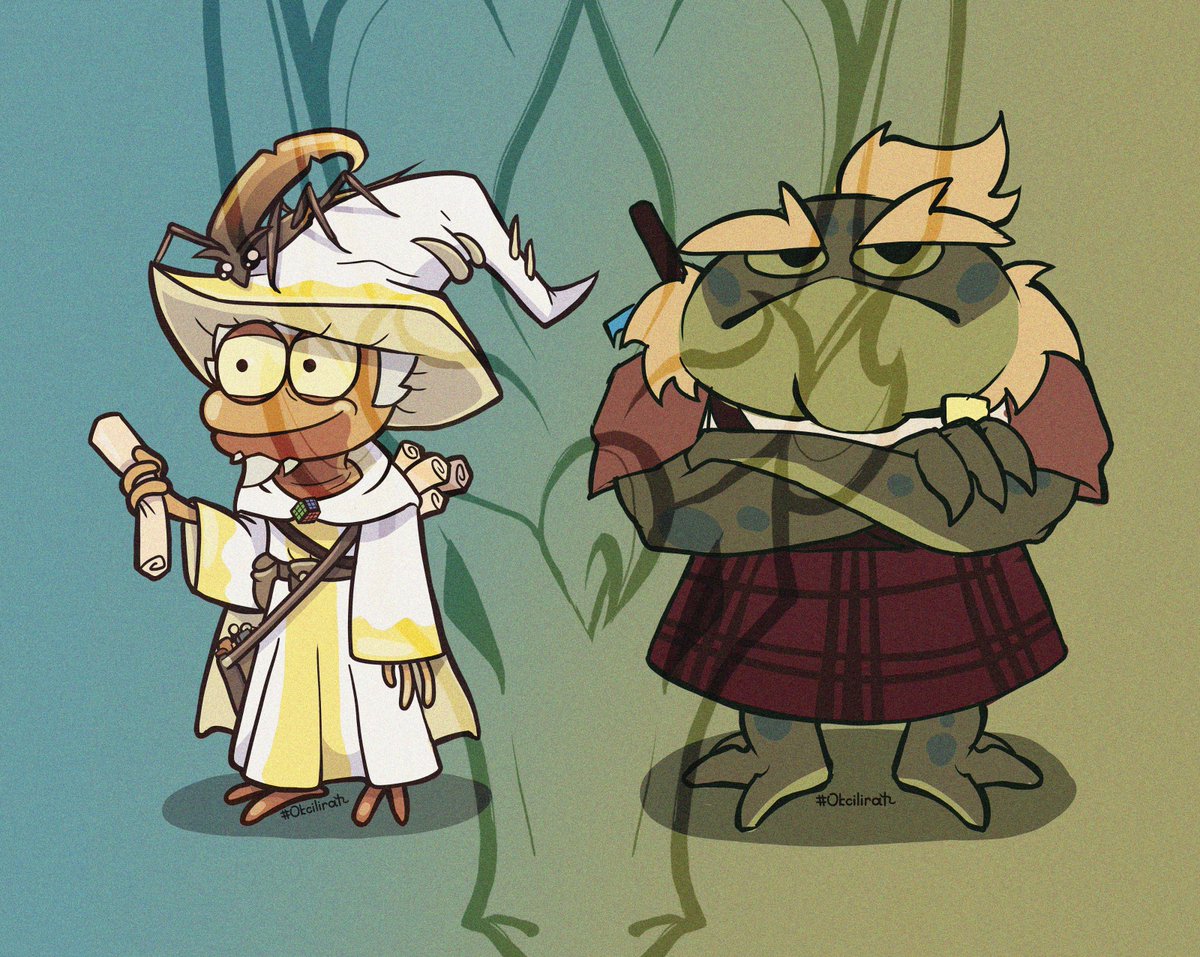 necropolisdr's tweet photo. Commission for @/DarcEscape (telegram)  

The OC Sorcerer Frog and the Guardian Toad

#Okcilirat #digitalart #commission #Amphibia https://t.co/C6VBmHV91G