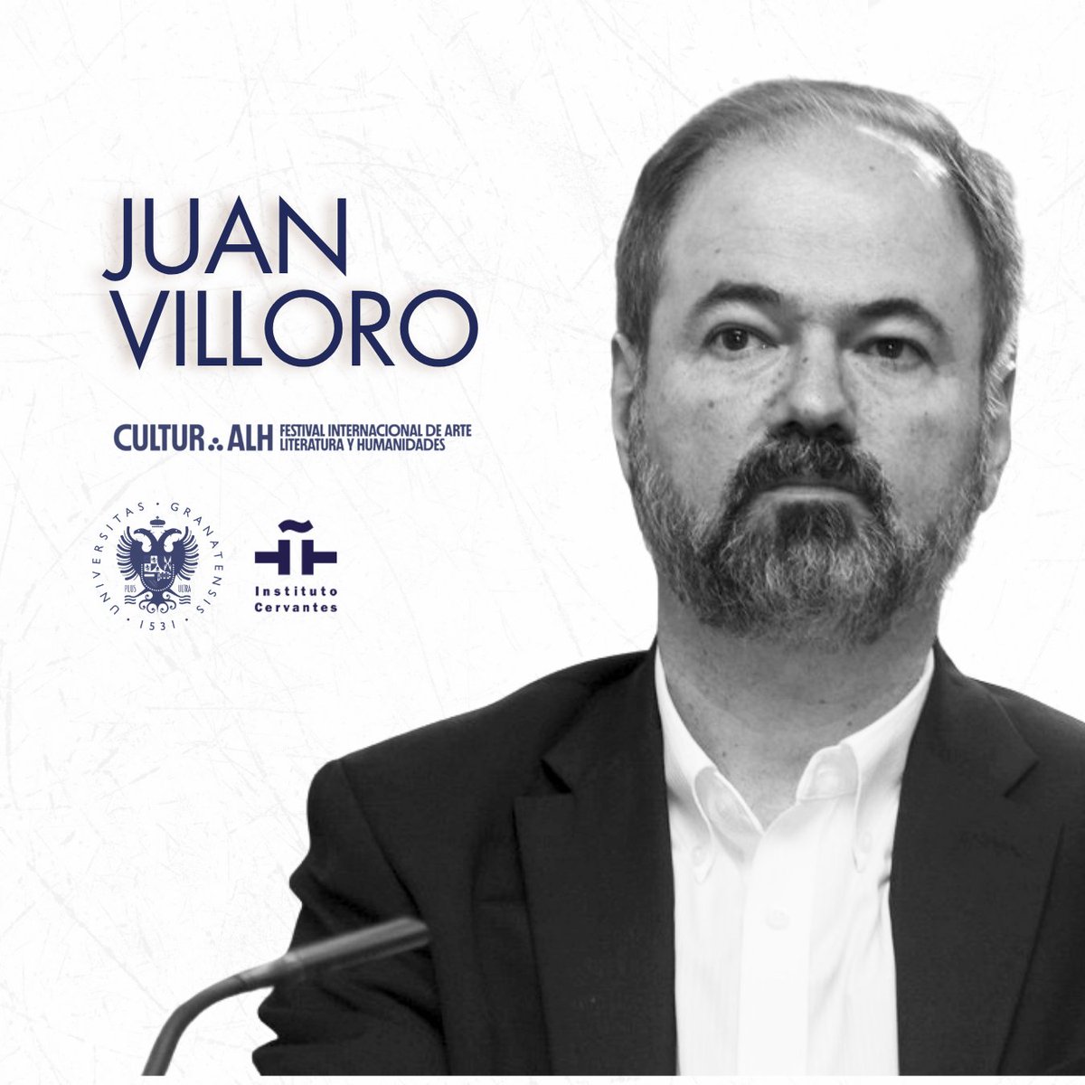 Culturalh_'s tweet photo. Juan Villoro llega a la segunda edición de CULTUR_ALH que tendrá lugar del 21 al 27 de septiembre en Granada.  

El autor mexicano se suma al Festival Internacional de Arte, Literatura y Humanidades. https://t.co/5KNdPjtm7x