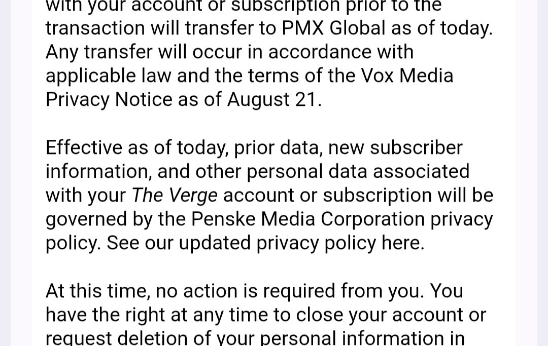 Rio's tweet photo. Love that your email about a new privacy policy doesn't actually link to it lol ("See our updated privacy policy here" doesn't link) @verge https://t.co/aCJOm1a5Wq