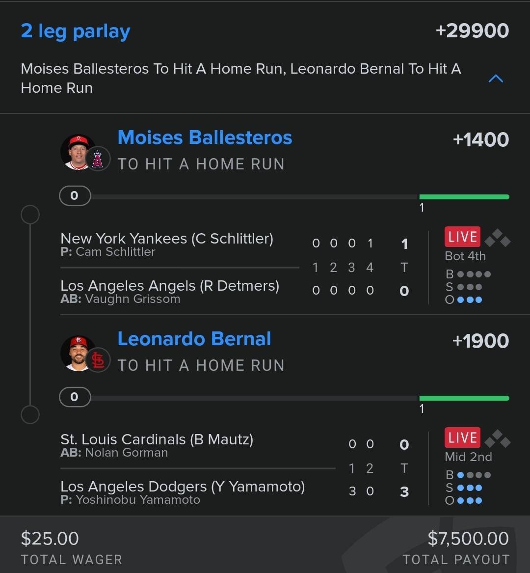 VegasSyndicate7's tweet photo. @MLBHR Damn we sniped that! 🤑 https://t.co/kfJFTDbOPW