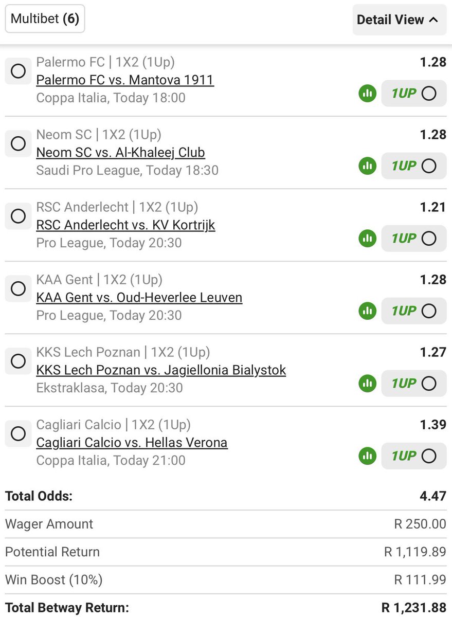 Scarface_ZA's tweet photo. BW6E4DEA8C
STRAIGHT WINS (1UP) 🍏
4.47 ODDS 🎯🎬

#BETWAY https://t.co/k5tXBO4J2z