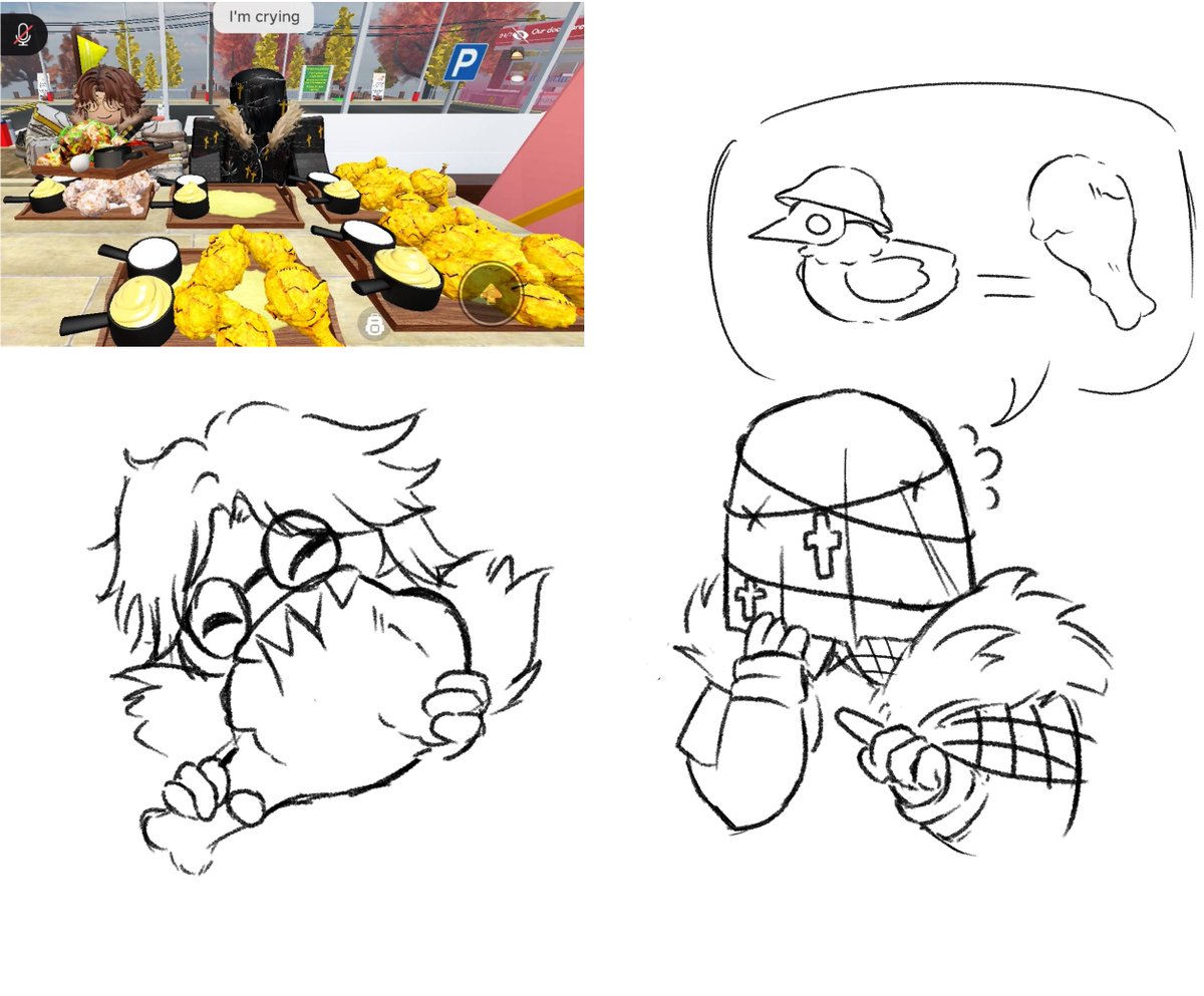 zinoliz's tweet photo. Today we mukbang fried chicken Mort with Lancer and Geist
#Gravedigger https://t.co/McXZ4R1AcH