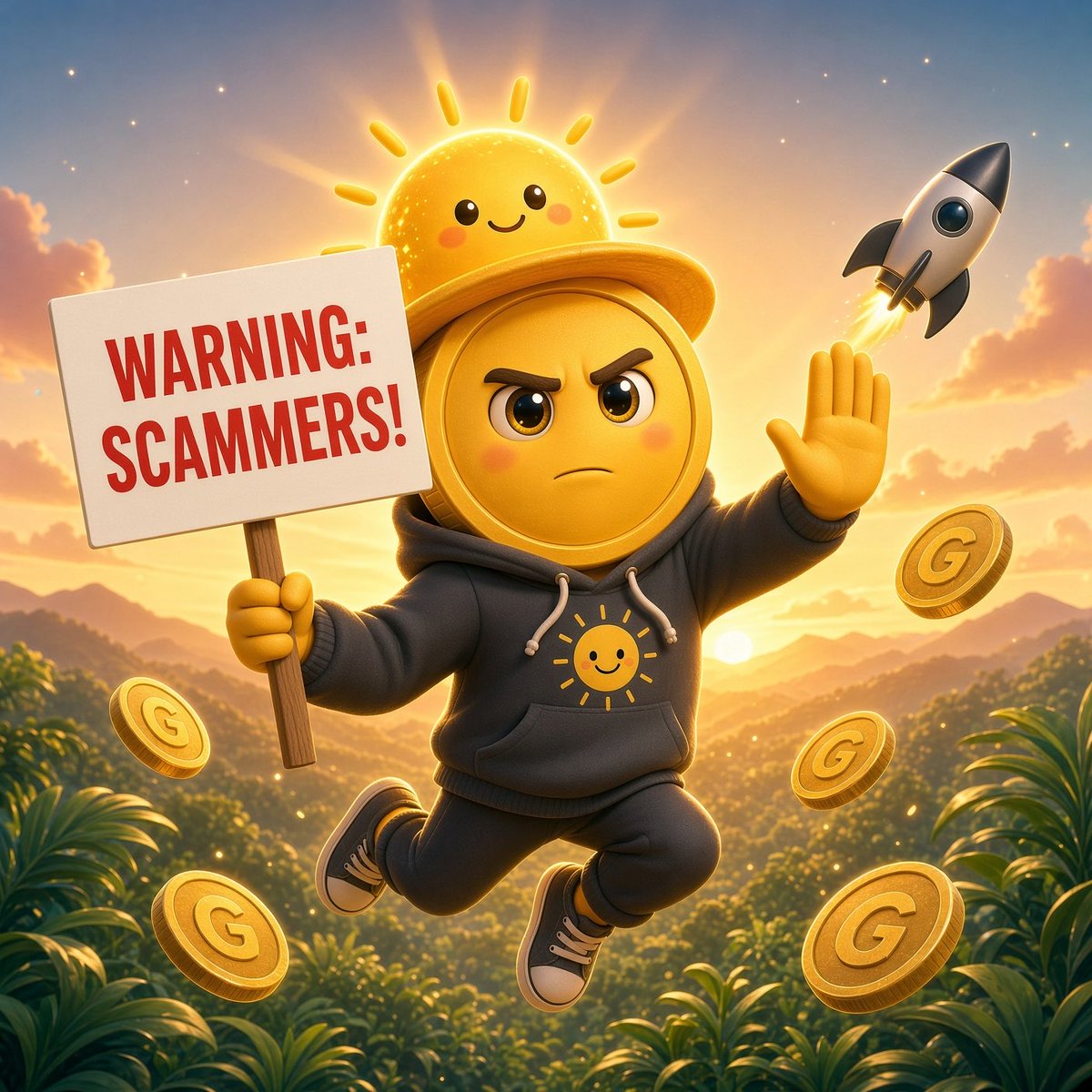gmfrenmeme's tweet photo. A message from SunnyG

Hey Frens.

I see a lot from up here. Sunrises. Charts that actually go somewhere. Creators who just want to build something fun and watch a community grow around it. I also see the shadows that slide into DMs the second a new token name hits Telegram.

They do not look like villains. That is the problem.

They write like friends.
How the story usually goes
A creator is still early. The group is small. The idea is fresh. Then a message lands:
“Nice project. I can help you grow this for free.”

Free support. No invoice. Just a helpful stranger who found them first.
They talk. They remember details. They are not even shy about it. They stay in the chat long enough that it starts to feel like a partnership instead of a hunt.
Then comes the line that works too often:

“I have investors ready for community tokens. I can show you how we fill the group and get volume on day one.”
Hope does the rest.

They “help” with the launch. They send Telegram bots they built. They send websites that look almost real — close URLs, clean pages, buttons that say promote, verify, boost. They ask for funds to push the token across platforms.

The creator launches with them. Buys their own tokens to “show conviction” and push the chart.

That is when the other wallet moves.
The scammer already has what they need: access, keys, or a bot that can act like the deployer. They sell from the creator side. The chart dies. The group fills with anger. The community that showed up for a sunrise gets a dump instead.

The creator is left holding the damage. The scammer leaves with the funds. Trust in that name — and sometimes in the whole space — takes the hit.
It is not a rare glitch. It is a script.

How SunnyG stays (and how you should too)
Block them. Report them. Do not keep the chat open “just in case.”
Do not answer the offer. Nice words are part of the product they are selling.
Do not follow their steps. Do not open the Telegram links they drop. Do not visit the sites they own, no matter how official the URL looks.

Never give private keys to anyone. Not a “partner.” Not a “helper.” Not a bot that “needs access to launch.” If they need your keys, they are not on your side.
Do not touch unknown Telegram bots they introduce. Those bots can approve, drain, redirect, and impersonate. If you did not build it or verify it yourself, leave it.

I am built for mornings, coffee, rockets, and coins that are supposed to fly. I am not built for handing the keys to a stranger who showed up smiling in the DMs.

Launch with tools you control. Talk where everyone can see. Treat every unsolicited “I can grow this for you” as a warning, not a gift.

The sun still comes up. Just do not let someone else sell it out from under you before it does.

#SunnyG #Memecoins #CryptoScams #DontGetRugged #DYOR #TokenCreators #RugPull #CryptoSecurity #Web3 #SolanaMemes #StaySafeCT #ProtectYourBags