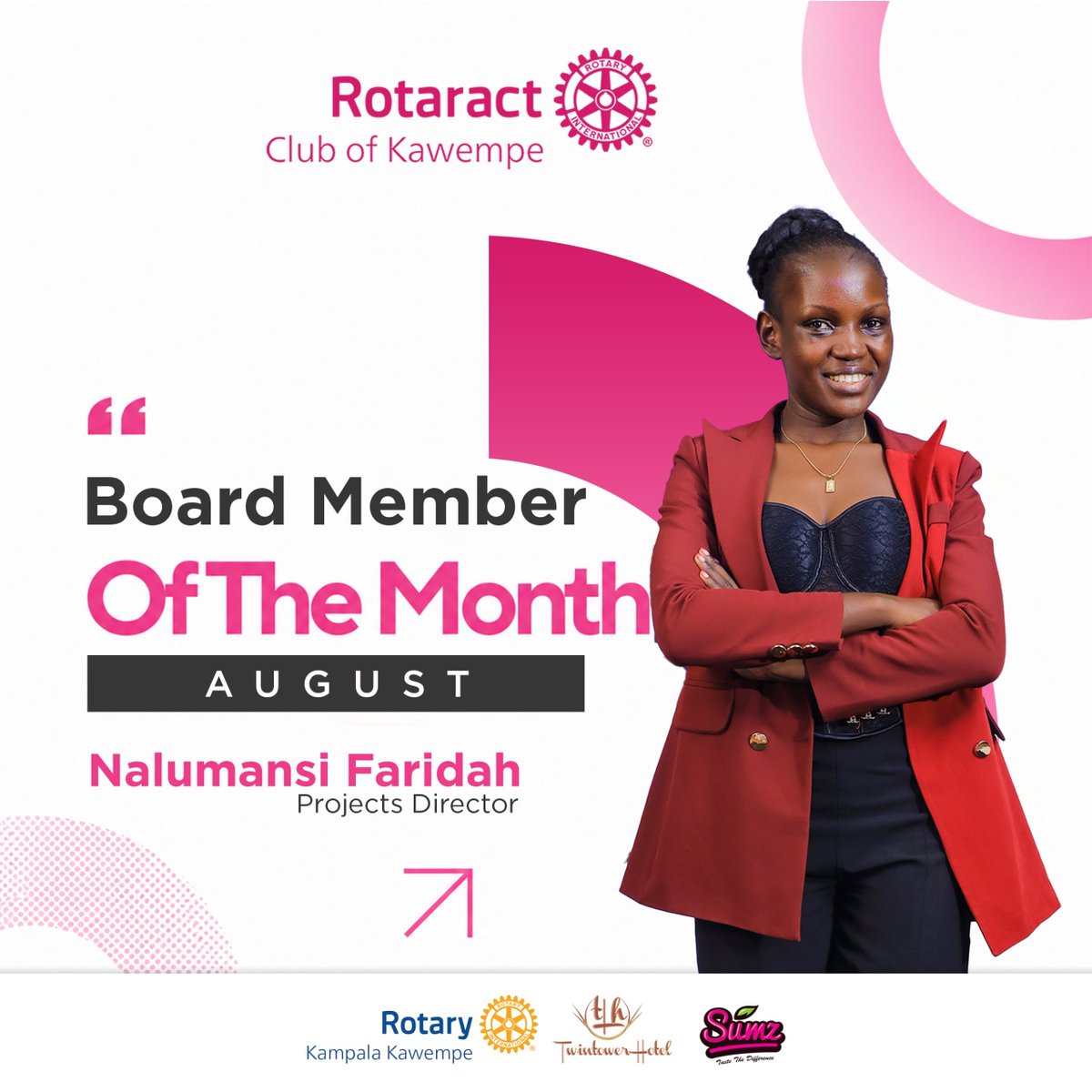 RctKawempe's tweet photo. Massive congratulations to our Projects Director, Nalumansi Faridah, on being named Board Member of the Month for August! Your outstanding leadership and tireless work driving our impactful projects forward truly inspire us all. Keep leading the charge! 

​ #ServiceAboveSelf https://t.co/gnwZ1MhI1T