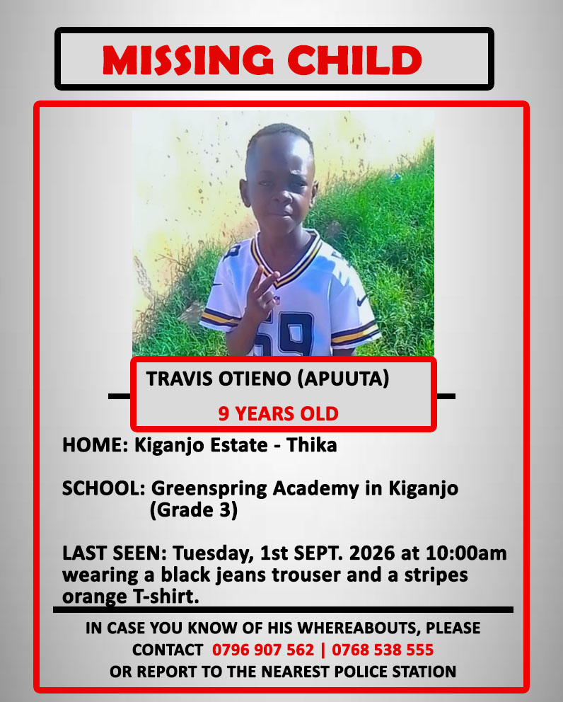ThikaTowntoday's tweet photo. MISSING CHILD
