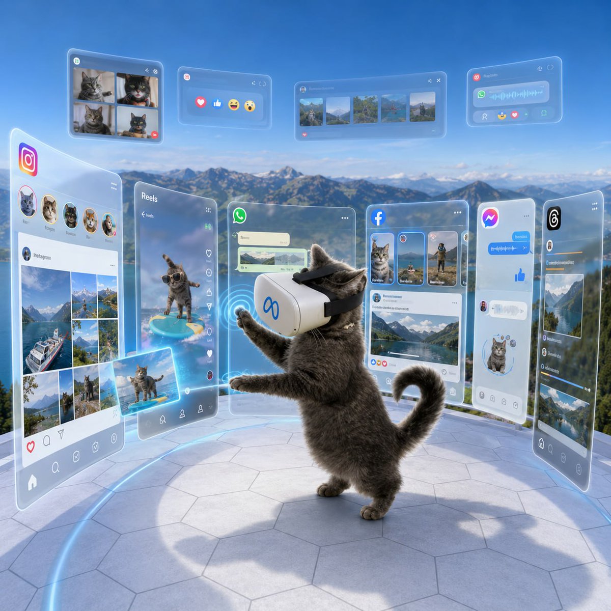 VRCAT_RH's tweet photo. $VRCAT — the first cat in the metaverse

One day a regular cat put on a VR headset and never took it off. Now he lives in the metaverse full-time — chasing green candles in 4D while other cats chase laser pointers.

$VRCAT is launched on pons family and paired with META stocks, because if Zuck can bet everything on the metaverse, so can a cat.

✅ 0% extra taxes — the cat doesn't believe in taxes, he lives in the metaverse
✅ Paired with META stocks on pons family
✅ 100% immersion — he is never logging off

CA: 0xc97d600f2c4bc6910e0a2341e22976d6d1384539