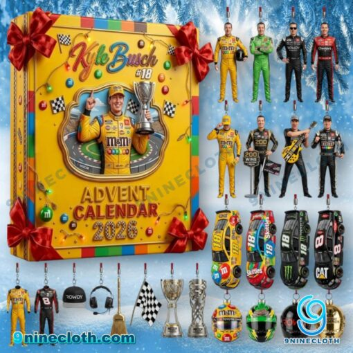 9ninecloth's tweet photo. Kyle Busch #18 Advent Calendar 2026
Count down to the holidays with racing legend Kyle Busch! Grab your 2026 calendar now. #KyleBusch #NASCAR #AdventCalendar 🏁🎄
Buy here: https://t.co/L9AKKZoDjQ https://t.co/sXylHKLlCD