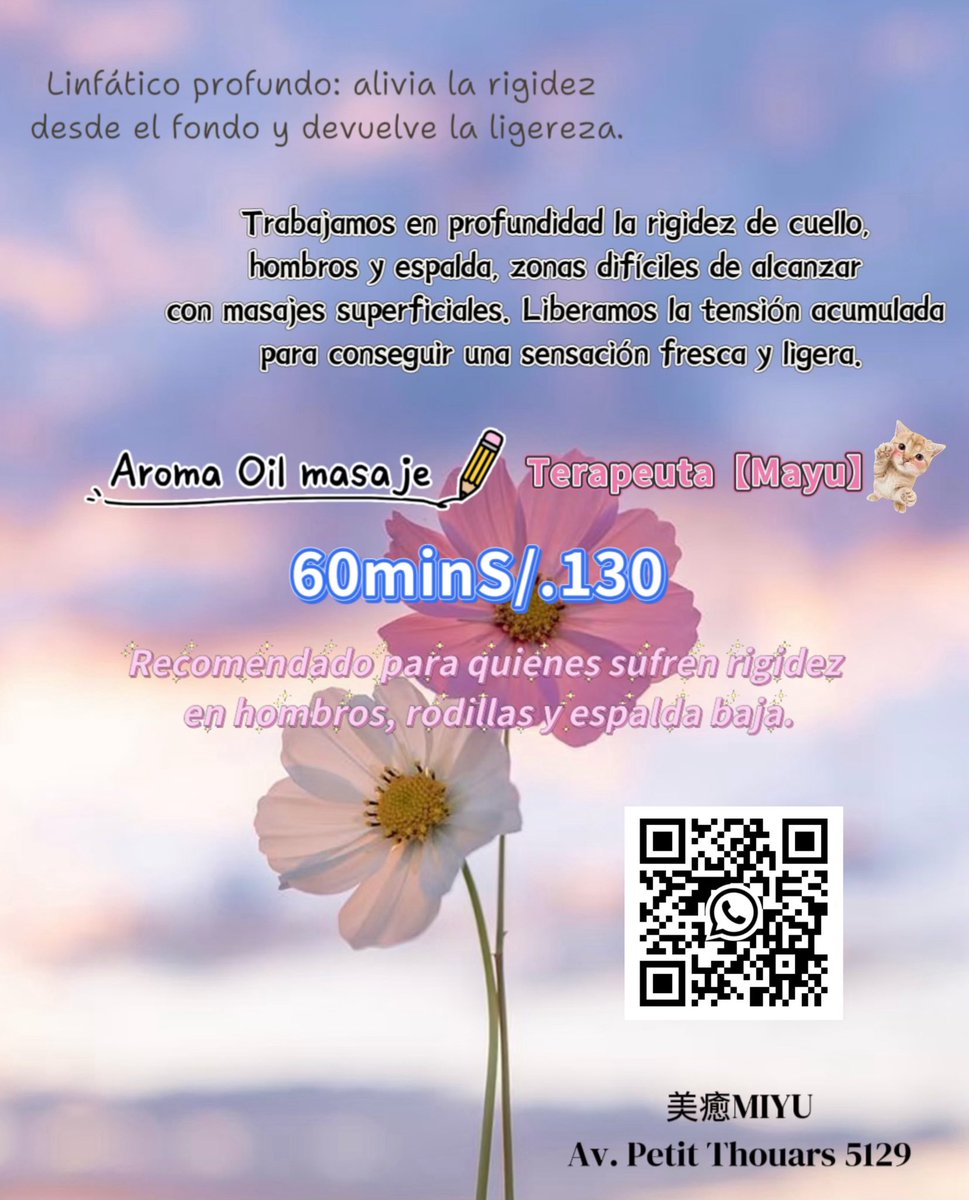 mi_miyulao's tweet photo. Relajamos la musculatura, favorecemos la circulación linfática y liberamos la tensión acumulada del cuerpo 🫧.
Devolvemos la sensación de ligereza y aliviamos ese estrés leve del día a día.

#masajemiraflores #spamiraflores #mirafloreslima #bienestarlima #limaperu https://t.co/v6PmMO2z5v
