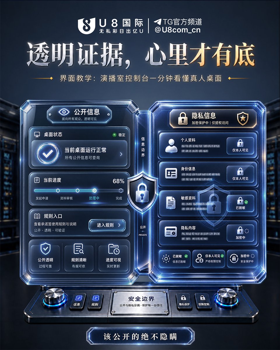 U8com_'s tweet photo. ✨该公开的绝不隐瞒，该守护的死死守牢！进度透明可查，隐私严密脱敏，不拿隐私博眼球，拿捏好分寸才是 U8 的真靠谱！

#U8国际 #进度透明 #隐私防护 #安全分寸 https://t.co/xNufyRA9Pp