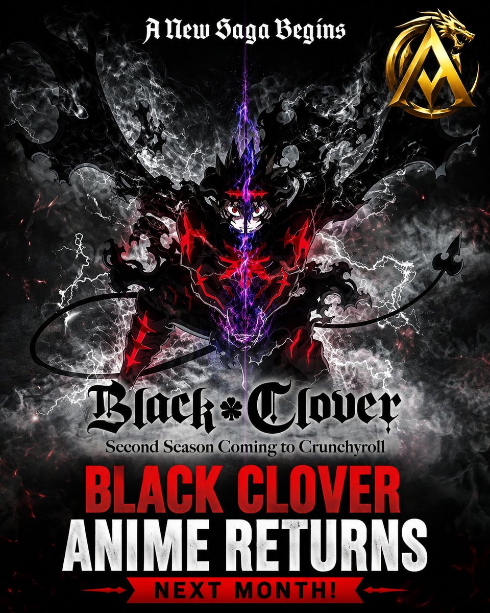 Anime_Shadows_'s tweet photo. BLACK CLOVER ANIME RETURNS NEXT MONTH! https://t.co/fhJPRCkaTG