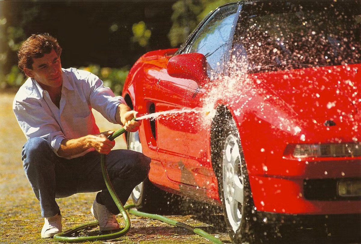 rmsothebys's tweet photo. Ayrton Senna’s Personal 1991 Honda NSX.

Personally allocated to Senna by Honda Portugal, this 1991 Honda NSX was driven by the three-time F1 World Champion to the 1991 Portuguese Grand Prix and featured in Ayrton Senna: Racing Is in My Blood.

It also appears in the famous photograph of Senna washing the car with a hosepipe.

Estimated £500,000–£800,000. Offered at The London Peninsula Auction, 31 October. Register to bid here: https://t.co/DjDLWF8fTV

#RMSothebys #AyrtonSenna #HondaNSX