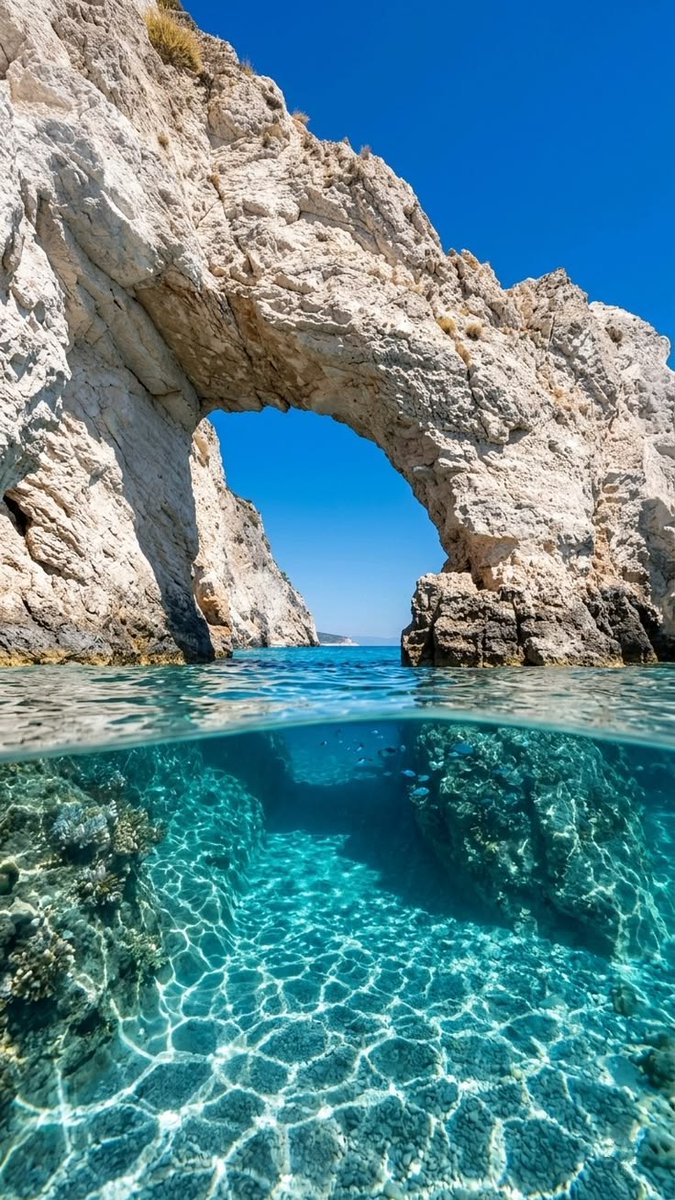 purenature_1's tweet photo. This arch hid liquid glass 💧☀️🩵 https://t.co/mPi6GFo2Uj