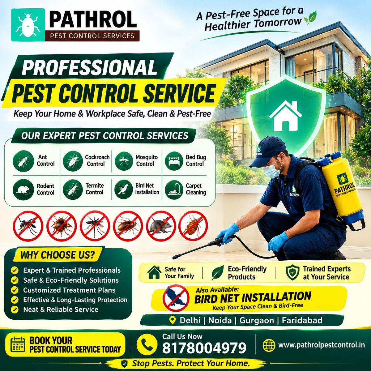 Dharmen87334178's tweet photo. Professional pest-control solutions by Pathrol Pest Control:
🛏️ Bed Bug | 🐀 Rodent | 🪵 Termite
🕊️ Bird Net | 🧼 Carpet Cleaning
✅ Effective solutions
📞 8178004979
🌐 https://t.co/gRrV8TdKS5
🏠 Stop Pests. Protect Your Home.
#PestControl #HomeProtection #PathrolPestControl https://t.co/ke61114ql9