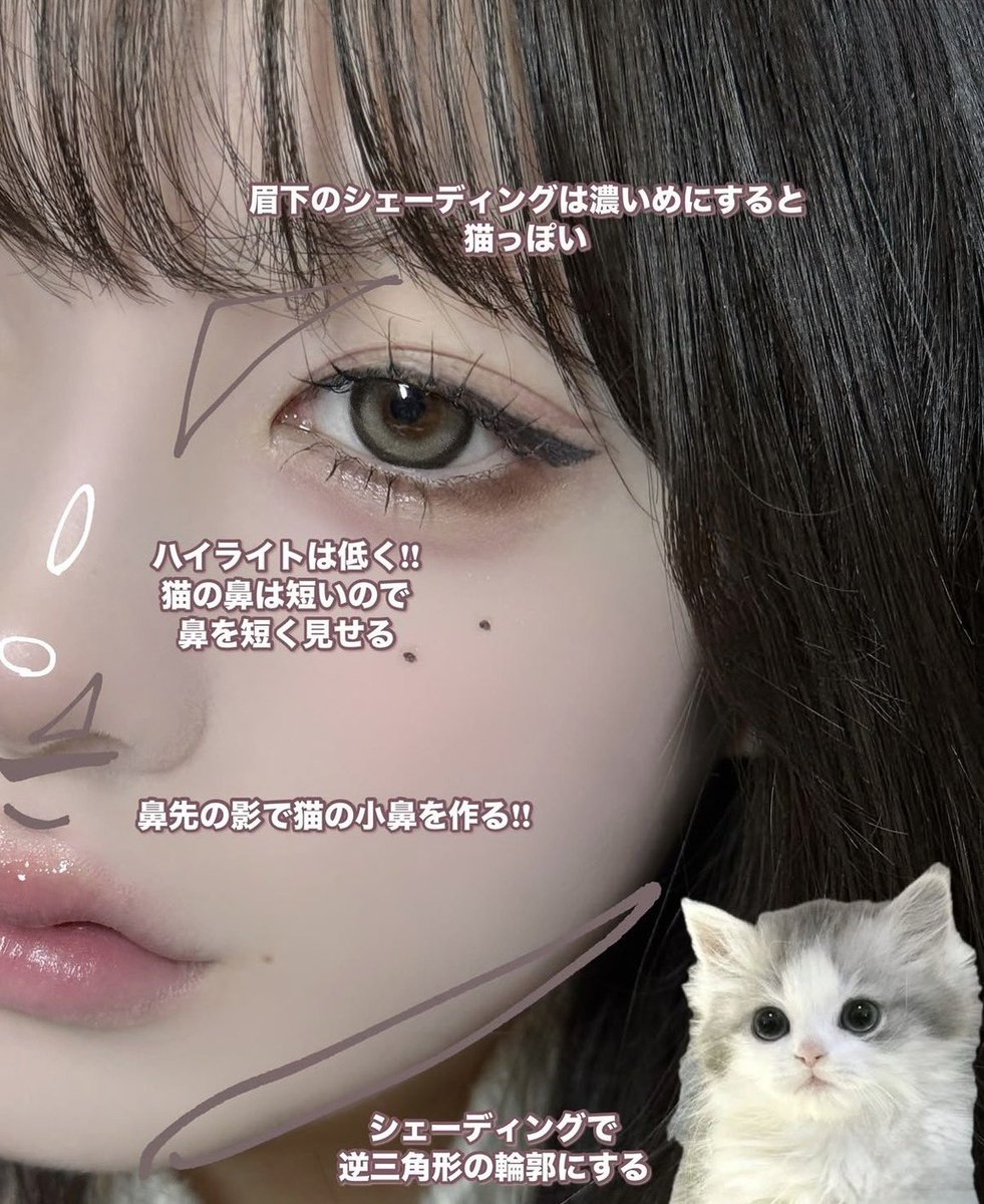 blue_make77's tweet photo. 黒髪ブルベさんが大優勝するメイクがこれ🐈‍⬛❤︎
甘辛でマジ目が離せん女になれる。 https://t.co/AeZAvWNHXJ