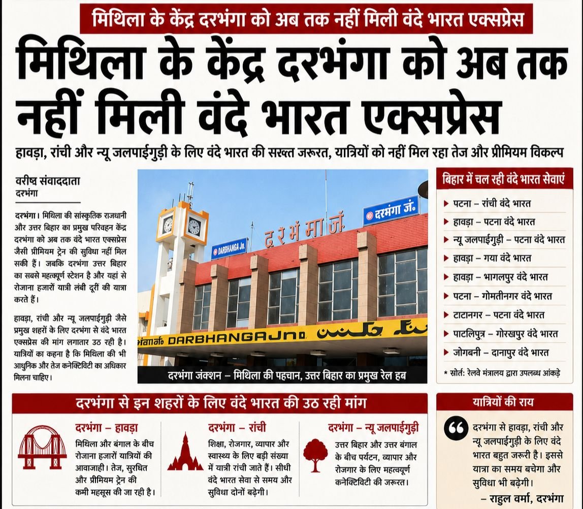 Mukesh_84's tweet photo. @ECRlyHJP में @GM_ECRly बदलते रहे लेकिन दरभंगा रेलवे का योजना 12 साल से अटका रहा @spjdivn @gopaljeebjp 

दरभंगा जंक्शन पुनर्विकास धीमा रफ्तार यार्ड रिमॉडलिग नही 

दरभंगा से नए ट्रेन के लिए शीशो जंक्शन पर प्रस्तावित मेगा कोचिंग कॉम्प्लेक्स वाशिंग पीट टर्मिनल निर्माण नही https://t.co/xHv5JW7bS8