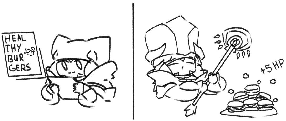Badlaz0rcat's tweet photo. This Evening's Doodle

Heal Thy Burgers

It's been so humid lately. Almost feel weighted down by the air itself! 
I think I should try and doodle Typhon from Arknights soon. She is very cute, very Swedish! 

Hope you all had a great day friends! 
Take care! https://t.co/JlcK7ojXI6