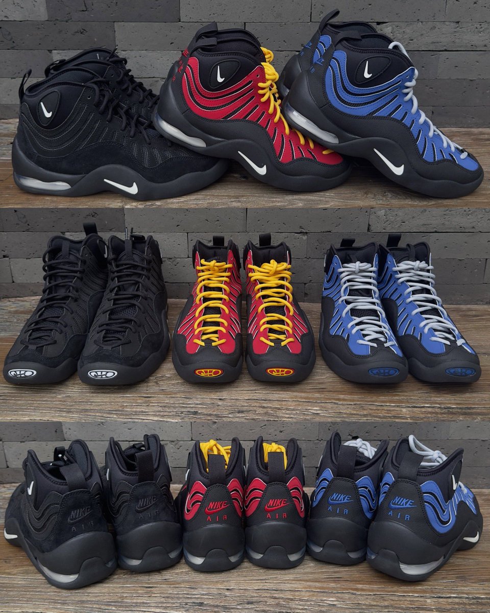 SBDetroit's tweet photo. Nike Air Bakin 2026 Colorways 🎯 

•Varsity Red (9/28)
•Varsity Royal (11/12)
•Black/White (12/3)

Which colorway y’all copping? https://t.co/s7BjDCXPlW