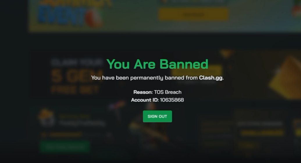 karimxace's tweet photo. @clashdotgg @HobbesHD 
Absolute SCAM platform. Deposited $1,200 crypto, won sports bets, and as soon as I tried to withdraw $2,500gems, they permanently locked my account (ID: 10635868, Withdrawal ID: P-14836327).
They blocked live chat support on my IP, auto-closed my emails, and refused to even return my original $1,200 deposit.
They gladly take your crypto deposits, but the second you win and ask for a withdrawal, they hit you with a "TOS breach" and steal your deposit principal.
Avoid @clashdotgg all costs if you value your money