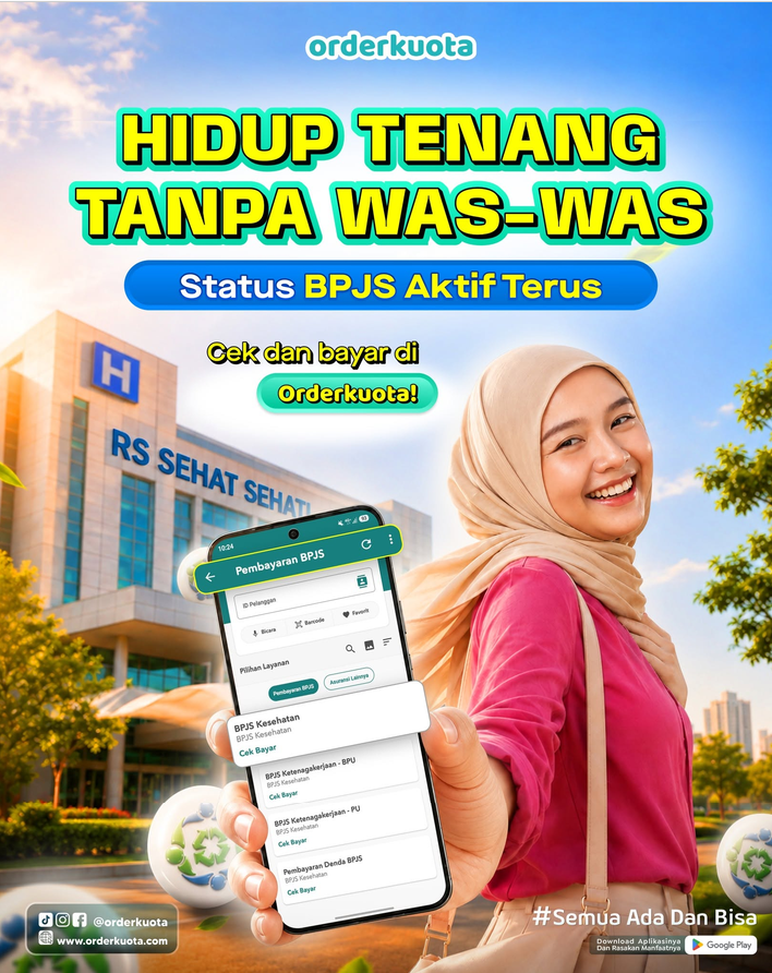 nisaorderkuota's tweet photo. Hidup Tenang Anti Was-Was๐ก๐
Sehat itu prioritas inti, tapi persiapan itu pasti. Lindungi diri dan keluarga dengan pastikan status BPJS selalu aktif. Bayar tagihan BPJS anti-ribet, sat-set langsung beres cuma di Orderkuota๐
#Orderkuota #Tagihan https://t.co/W24UzZE1Sn