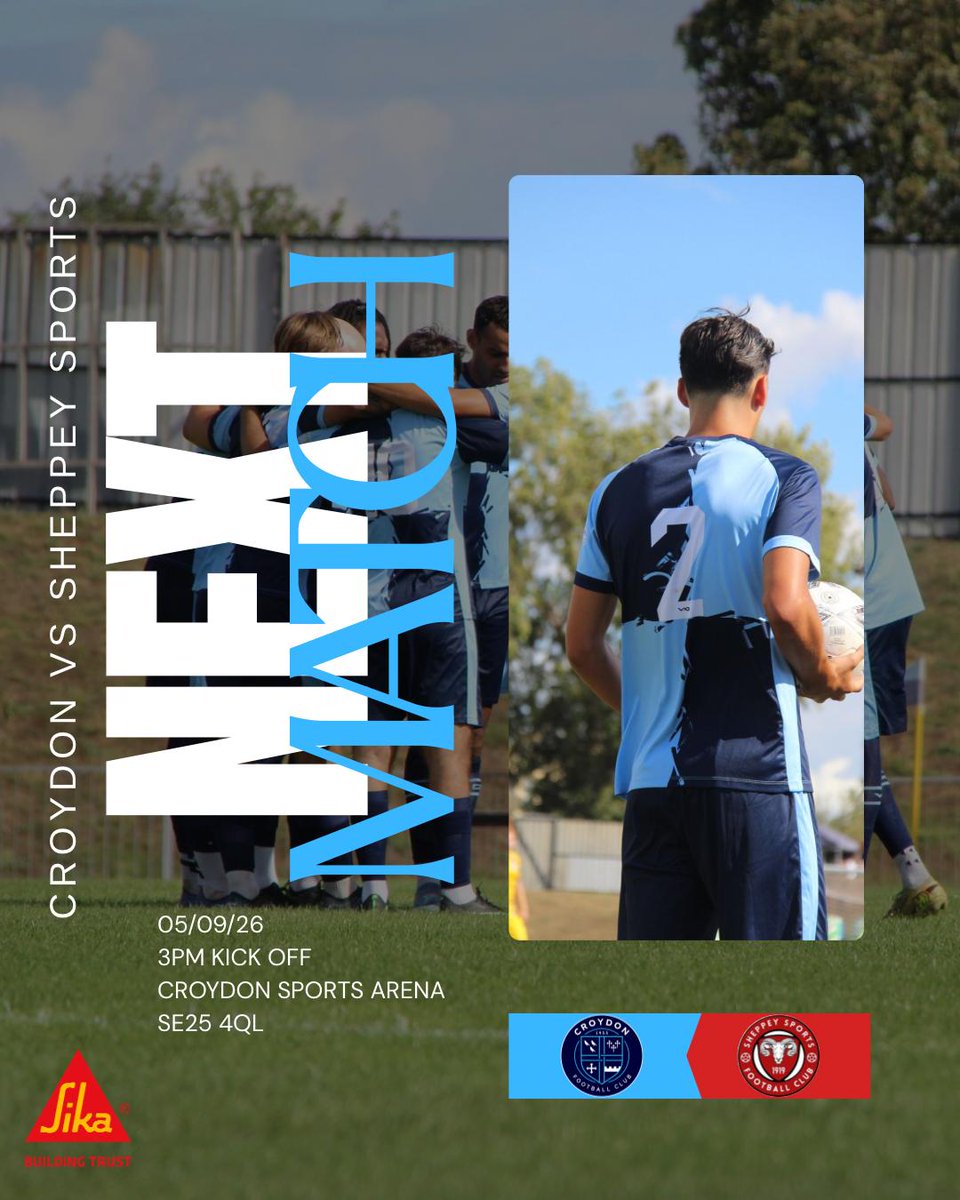 Croydon_FC's tweet photo. Next match for the unbeaten Trams is in two days time when @Croydon_FC host @SheppeySportsFC at Croydon Sports Arena KO 3pm. Don't miss out!
#comeonyoutrams
#upthetrams
#togetherwearecroydon
#dingding https://t.co/6wS2vM3j7R