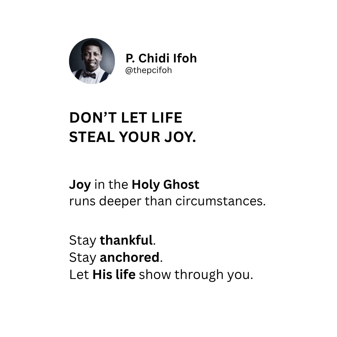 thepcifoh's tweet photo. Joy in the Holy Ghost runs deeper than circumstances. https://t.co/T7BfypRyHm
