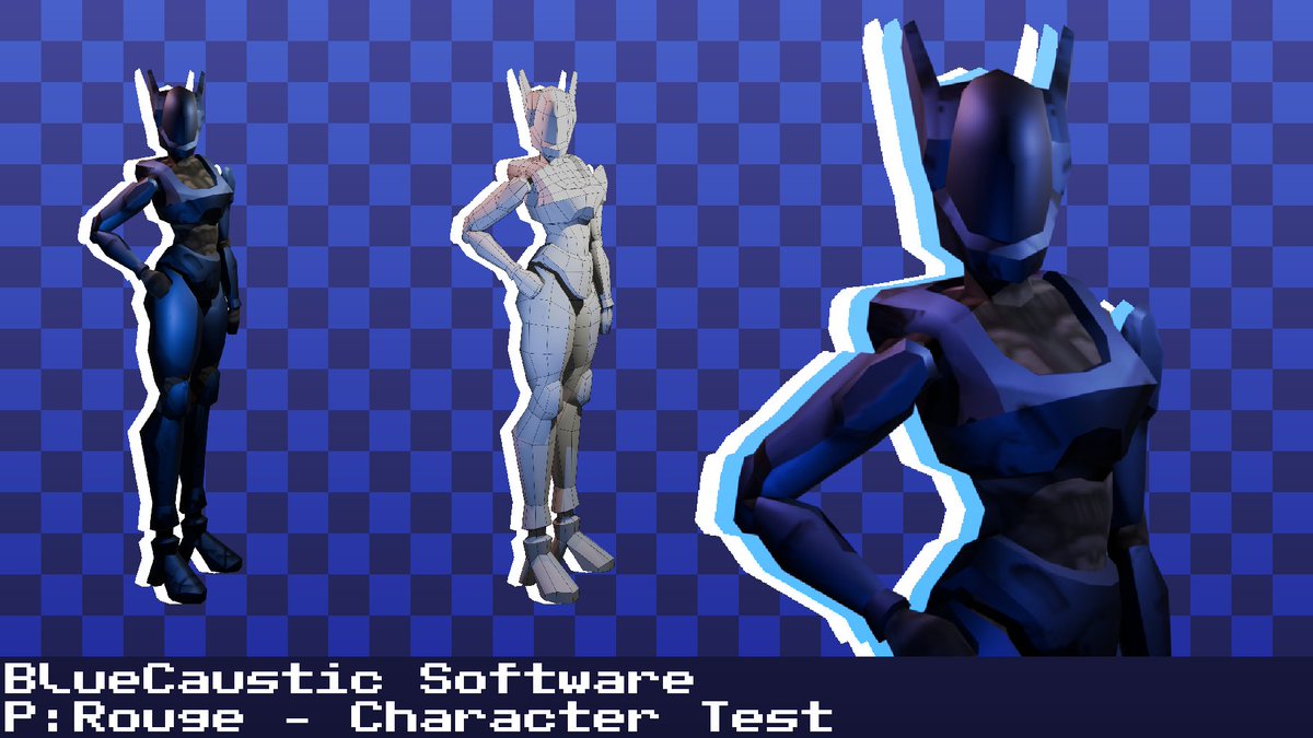 BlueCausticSW's tweet photo. Fun little low poly character model test for a possible project, I tried to focus on sharps when modeling to give the body more hard surface shape.

#lowpoly #gamedev #IndieGameArt https://t.co/YWjueQU5pr