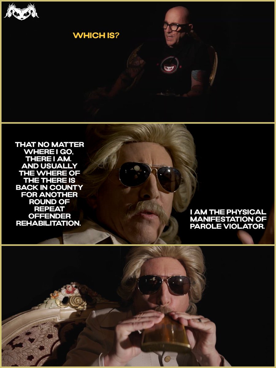 puscifer's tweet photo. Billy D.: “𝘐 𝘢𝘮 𝘵𝘩𝘦 𝘱𝘩𝘺𝘴𝘪𝘤𝘢𝘭 𝘮𝘢𝘯𝘪𝘧𝘦𝘴𝘵𝘢𝘵𝘪𝘰𝘯 𝘰𝘧 𝘱𝘢𝘳𝘰𝘭𝘦 𝘷𝘪𝘰𝘭𝘢𝘵𝘰𝘳.”

Catch us on the road this fall as we trek across the globe: EU/UK, Latin America, Australia, New Zealand, Japan &amp; Hawaii.

Dates and tickets: https://t.co/MDvjrgy2Qp https://t.co/PCGW5QSH6i
