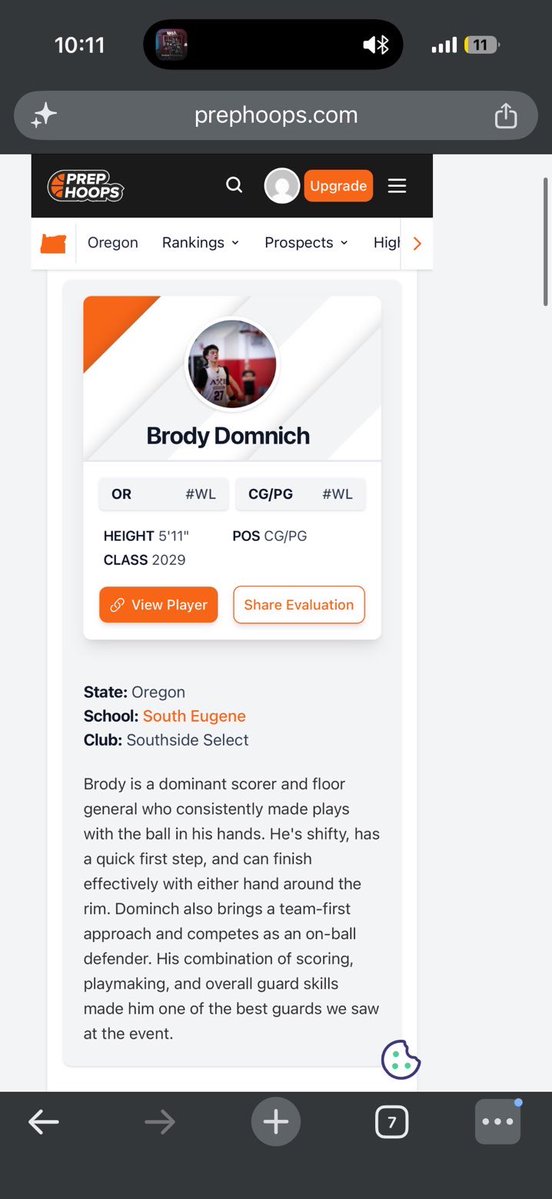 brodyd2029's tweet photo. co / 29’ 
Small Guard 🤏📈
Prep Hoops Top Performer
Top Game : 21 points, 6 Assists, 4 Boards
4.25GPA
South Eugene Highschool https://t.co/OosYZB5fxr