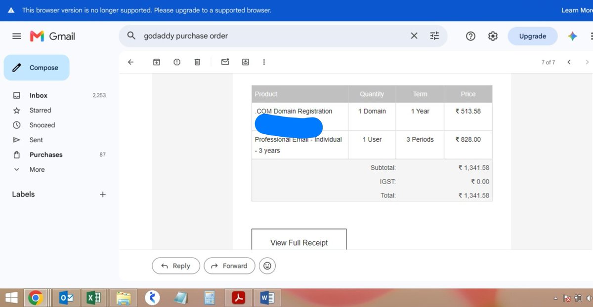 hetarsh19's tweet photo. @GoDaddyHelp Just before 3 we have purchased the domain name from you, charges was 1341 rs and at the time of renewal you ate charging 4443 rs. Seriously? Its almost 350% hike from first price. This is not acceptable at all. https://t.co/86FBjuQTrU