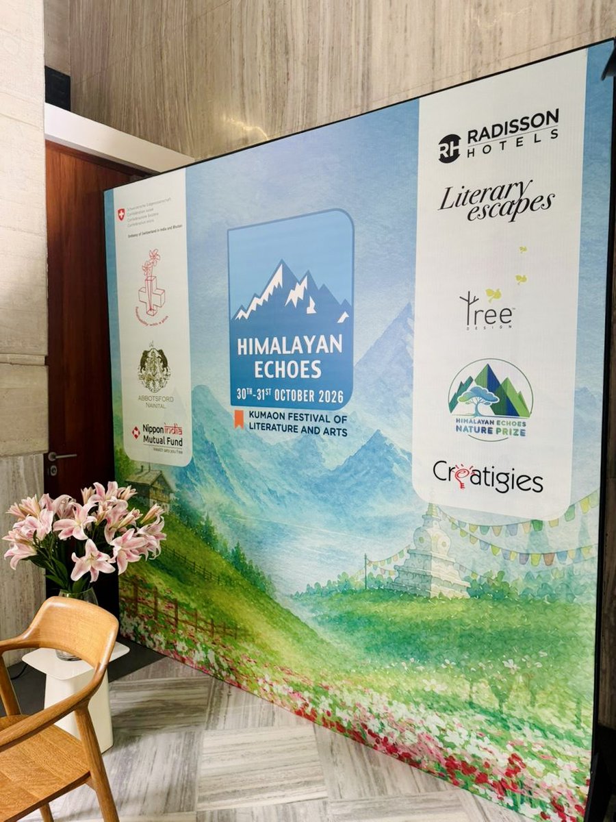 SwissEmbassyIND's tweet photo. From New Delhi to Nainital. 🏔️

We hosted the curtain raiser of the 11th edition of @HimalayanEchoes, a festival where #literature, #art &amp; music meet the landscapes &amp; lives of the #Himalayas.
The journey continues, with 🇨🇭 author Benjamin Viatte joining the #festival in October. https://t.co/gPnj5riWb8