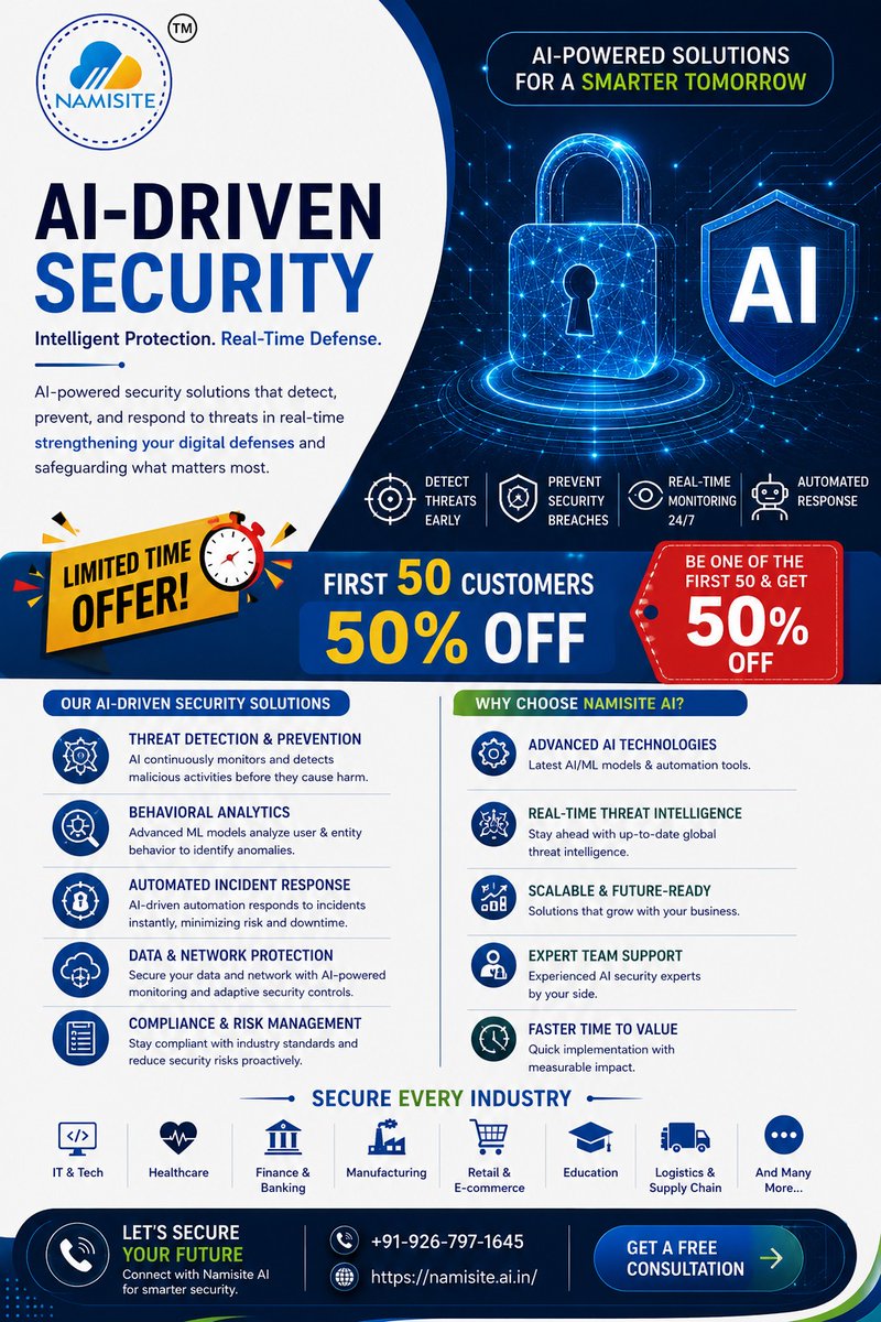 NAMISITE1's tweet photo. AISecurity #CyberSecurity #EnterpriseSecurity #DigitalTransformation
#ThreatIntellig#ence #DataProtection #RiskManagement
#Compliance #InformationSecurity #CyberResilien
#ArtificialIntelligence #MachineLearning #BusinessGrowth
#TechnologyLeadership #NamisiteAI #FutureRead https://t.co/QkQx9mTvqb