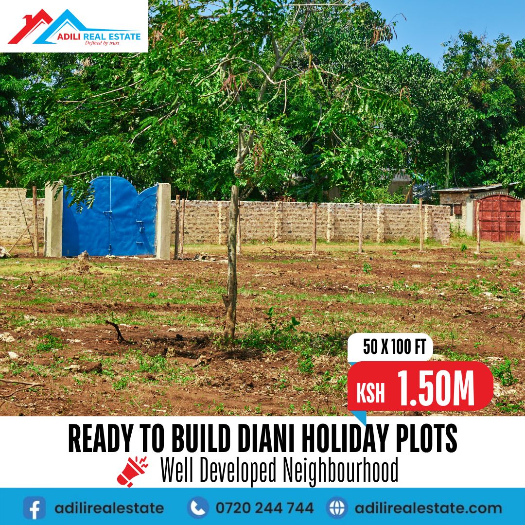 AdiliRealEstate's tweet photo. 𝐃𝐢𝐬𝐜𝐨𝐯𝐞𝐫 𝐃𝐢𝐚𝐧𝐢 ready to build plots from KSh 1.5M 🌴🏡
📍 100m off the highway | 10 mins to Diani Beach
📜 Ready title deeds
💰 300K deposit
📆 Up to 9 months
✍️ Title deed in 30 days
Daily site visits ongoing. Secure your plot today!
Call 07202447444
#Dianiplots https://t.co/sCk0VfP3pe