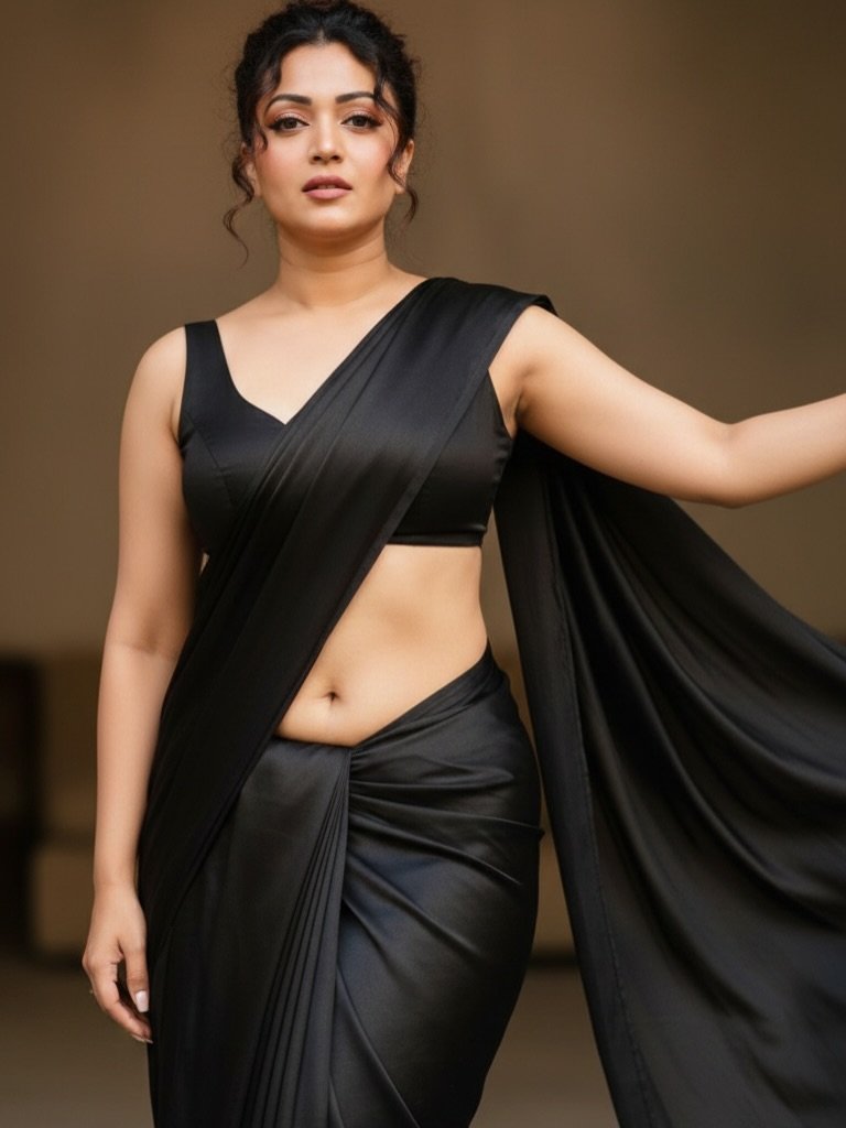 Hott_Galaxy's tweet photo. Sara thomas in black saree 🖤 https://t.co/viM94p9USh