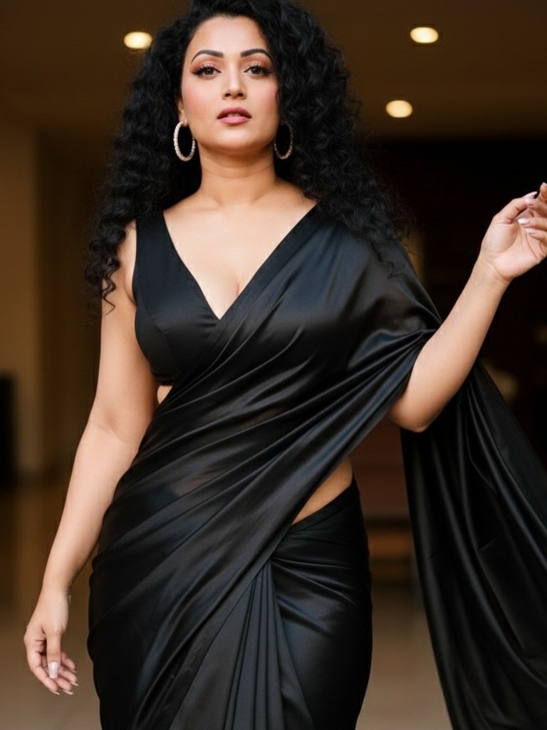 Hott_Galaxy's tweet photo. Sara thomas in black saree 🖤 https://t.co/viM94p9USh