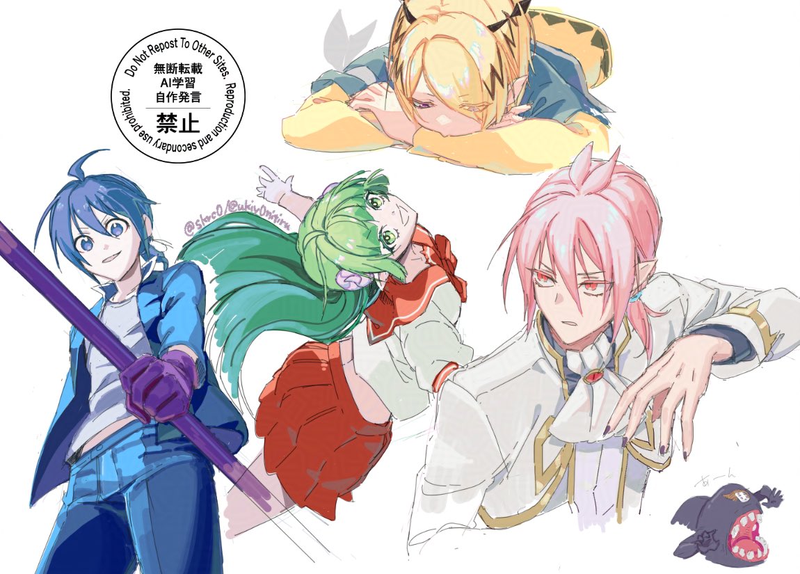 skrc0's tweet photo. マジカルドロー（絵茶）で練習した残骸を見てくれ
機能が縛られてると筆が進むのは多分手描きブログ出身だからかな
＃魔入間 https://t.co/24TF3k0DfW