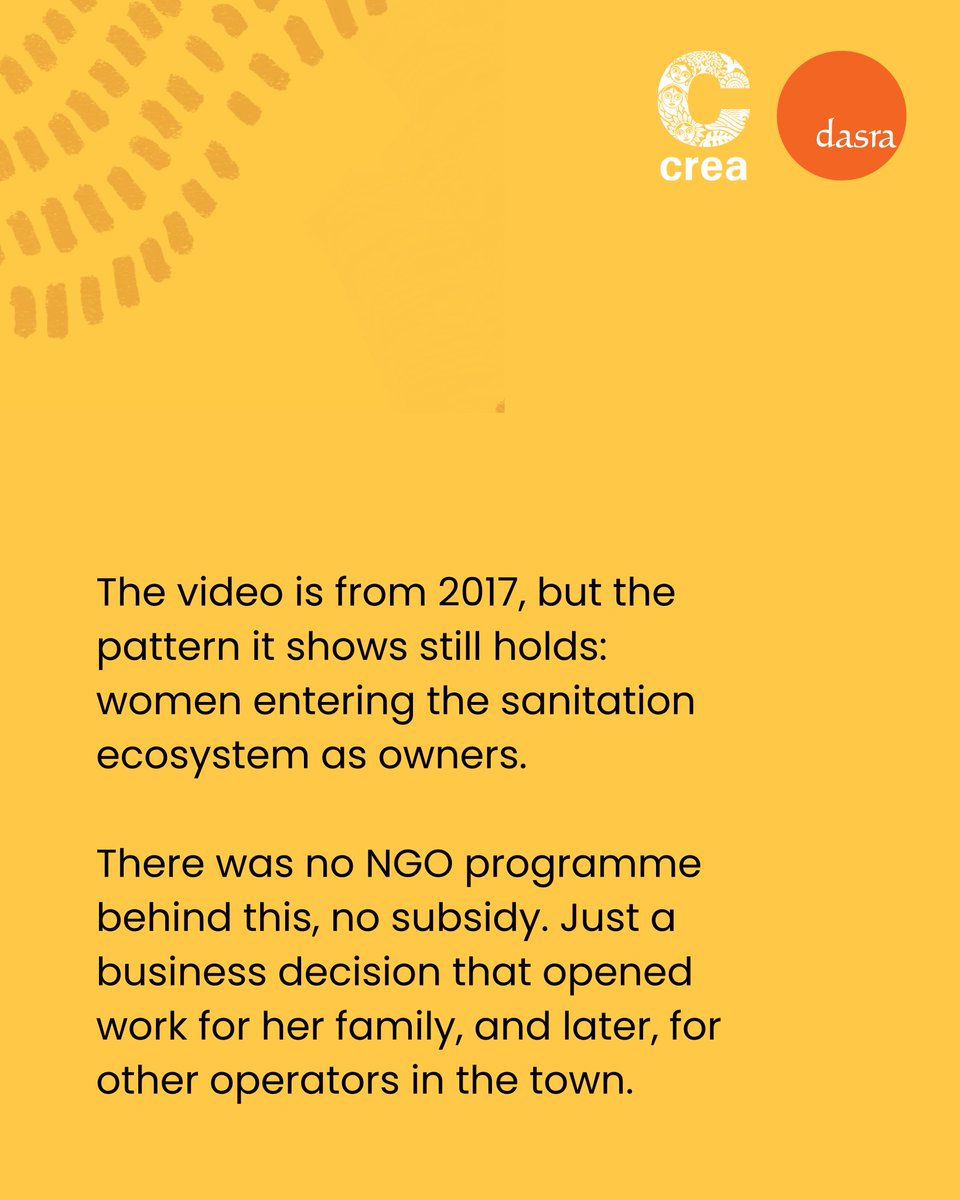 ThinkCREA's tweet photo. Venkatalakshmi runs a fleet of desludging trucks in Narsapur. No NGO programme, no subsidy. Just a business decision that opened work for her family and others.

Learn more: https://t.co/3AuD5PTDXb

Explore FSTP Narsapur's interactive online experience: https://t.co/tOrIaJT7vf https://t.co/yHDLoUrXh1