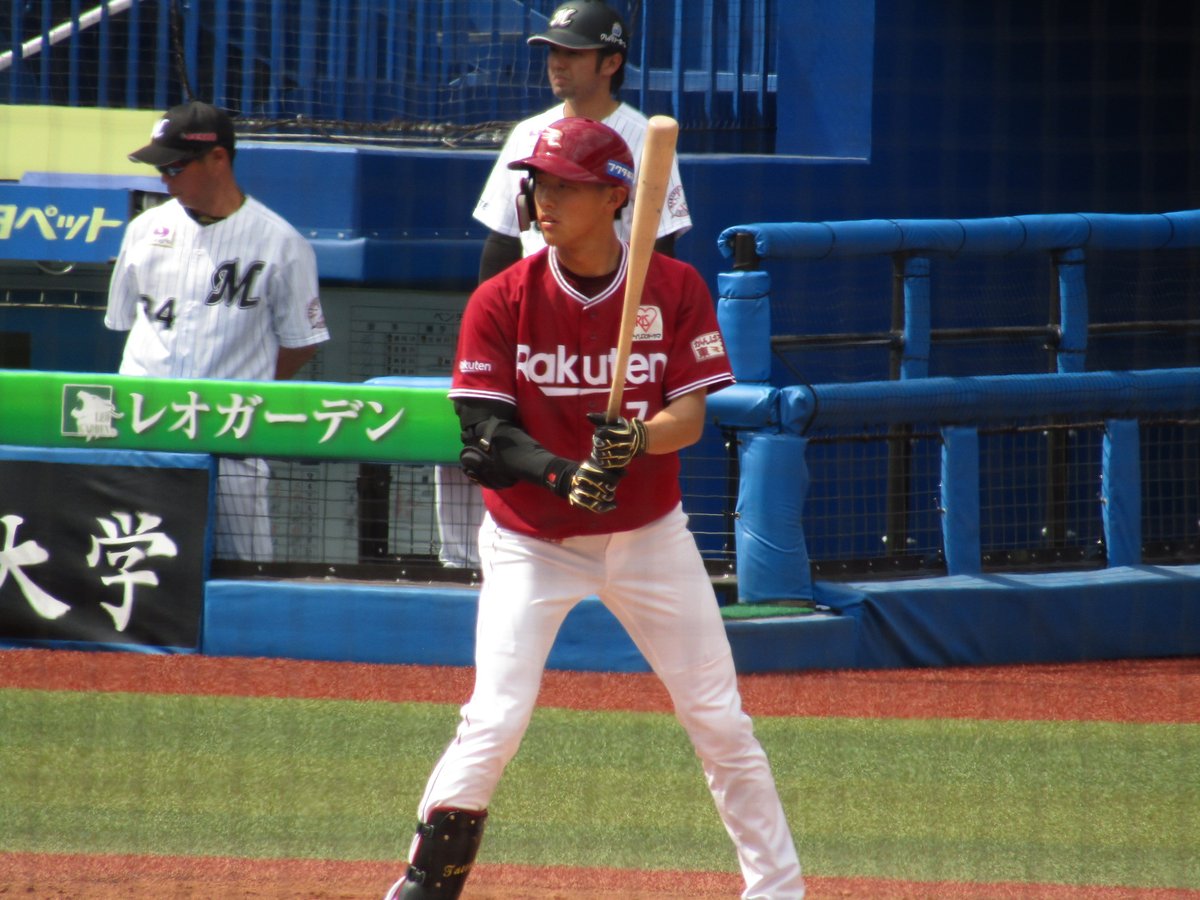 hithit4141's tweet photo. 2019年の楽天・辰己涼介⚾    
＠ ZOZOマリンスタジアム    
ロッテvs楽天　5/19             

#東北楽天ゴールデンイーグルス 
#プロ野球 https://t.co/CbfFCqgKvq