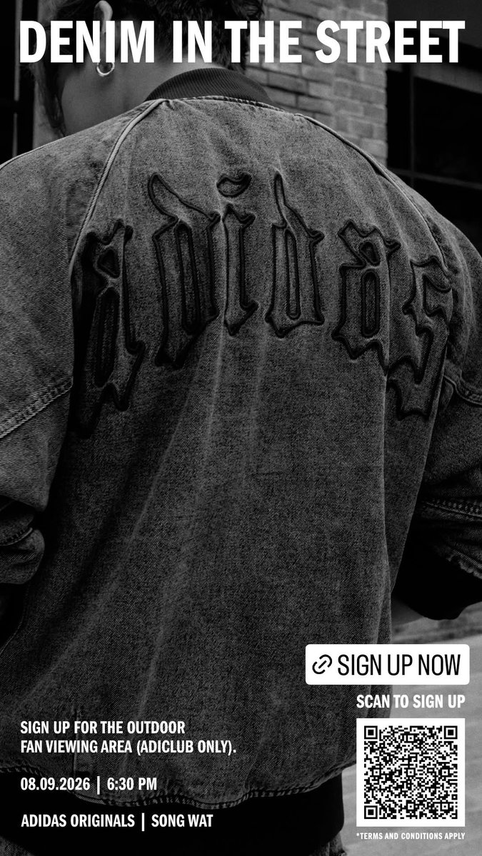 BamBamBooster's tweet photo. 260903 | ©️adidasthailand’s IG Story 

DENIM IN THE STREET AT ADIDAS ORIGINALS SONG WAT https://t.co/z8fUwlQRwI

SIGN UP FOR THE OUTDOOR 
FAN VIEWING AREA (ADICLUB ONLY).

08.09.2026 | 6:30 PM
ADIDAS ORIGINALS | SONG WAT

#BamBamxadidasOriginals #adidasOriginals #BamBam #adidas #adidasThailand @BamBam1A @adidasoriginals @adidas