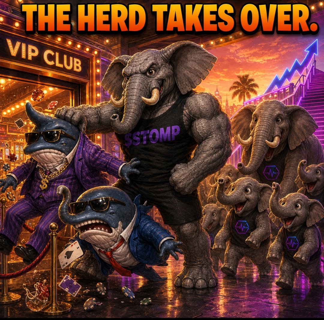 StompOnPulse's tweet photo. Time for the community to shake out the Machiavellian whales. 🐘😈

Let the manipulators dump.

We need benevolent big pachyderms stepping in… and a real herd of smaller elephants growing into absolute monsters as $STOMP climbs. 📈🐘

No single whale controlling the pond.

Just a stronger, wider herd getting heavier together.

And....you are NOT ready for what happens when the ground starts shaking. 😈

$STOMP
Stampeding Through Our Motherf*ing PulseChain.