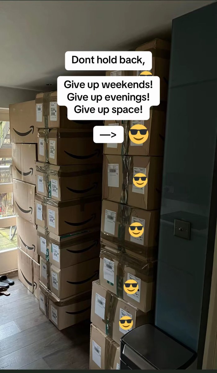 davyfba's tweet photo. Amazon FBA can be good but takes time!

Everyone wants the success, but would you sacrifice your time and space to live like THIS to get there? 👀📦

If yes, you have what it takes 💪

Dm me fba if you need help and lets chat😉
 
#amazonfba #amazonseller https://t.co/49F2oa1KXs