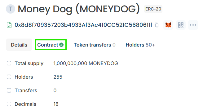 moneydog_token's tweet photo. Contract already verified onchain and soon also visible with logo in @MetaMask. Nobody has this at the current amount of holders 🦊✅

But the Money Dogs are different...

https://t.co/tmK367J7EE https://t.co/IWFgZXxciO